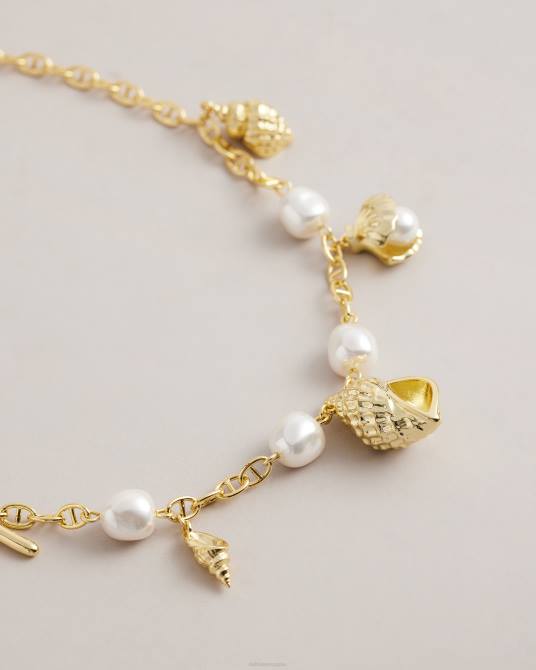 Ted Baker mujer 2ZFP973 joyas collar llamativo de conchas en espiral srenety color dorado