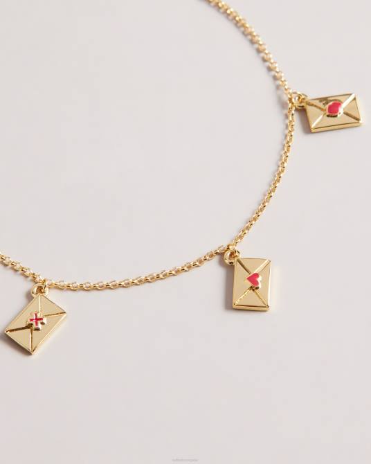 Ted Baker mujer 2ZFP1066 joyas pulsera con dije de carta de amor de Larsela rojo