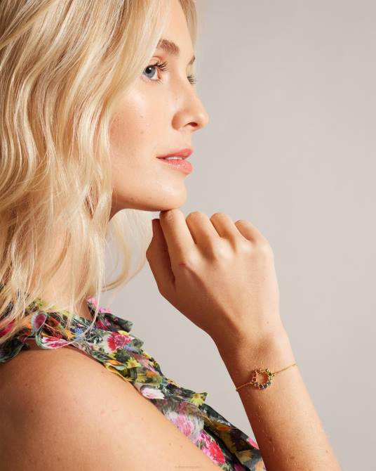 Ted Baker mujer 2ZFP1109 joyas pulsera de aro con cristales cresta multicolor