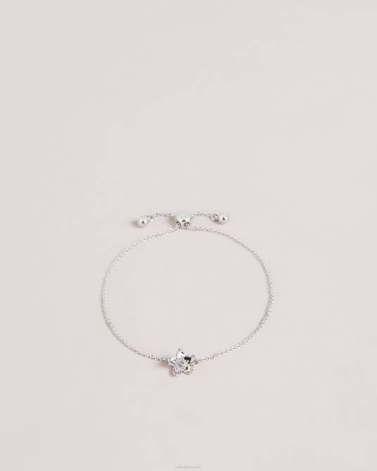 Ted Baker mujer 2ZFP963 joyas pulsera trenzada de flores color plata