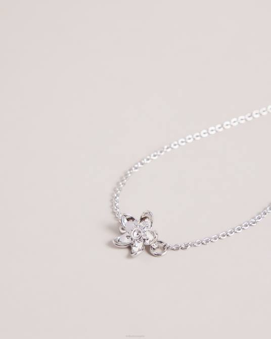 Ted Baker mujer 2ZFP963 joyas pulsera trenzada de flores color plata
