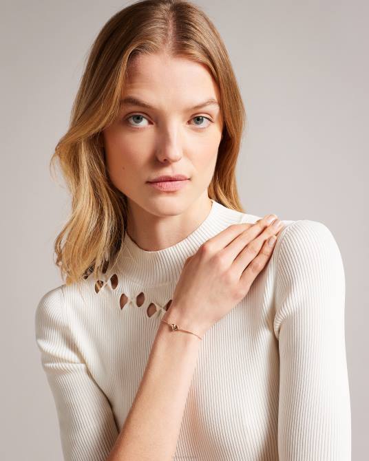 Ted Baker mujer 2ZFP979 joyas pulsera con cordón y corazón brillante sarsah color oro rosa