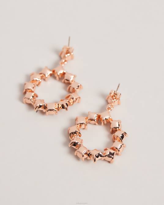 Ted Baker mujer 2ZFP1021 joyas aretes colgantes tipo argolla con cristales crissty color oro rosa