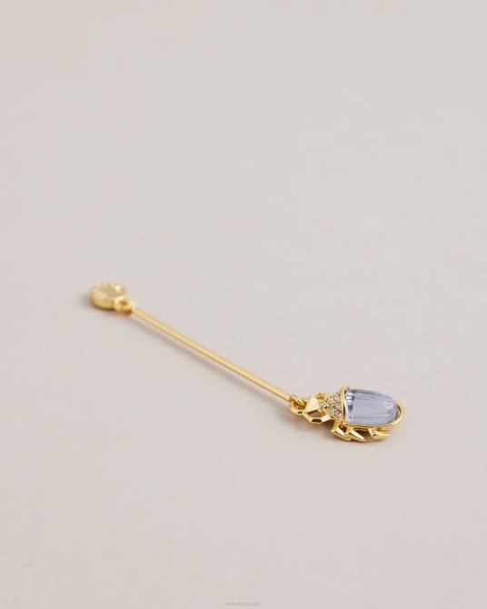 Ted Baker mujer 2ZFP1024 joyas Pendientes colgantes de cristal Love Bug de Lenniee color dorado