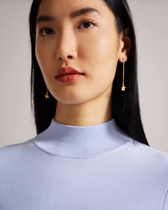 Ted Baker mujer 2ZFP1041 joyas aretes colgantes con forma de flor de bayylor pl-rosa