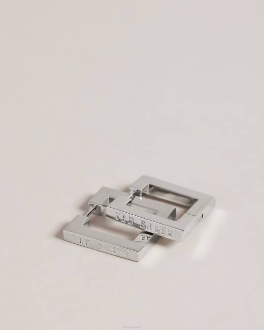 Ted Baker mujer 2ZFP1052 joyas pendientes grandes con bisagras cuadradas saadiey color plata