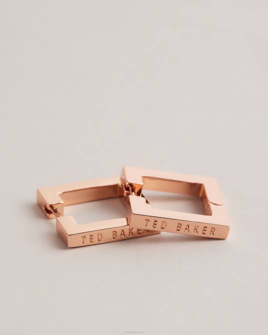 Ted Baker mujer 2ZFP1077 joyas pendientes grandes con bisagras cuadradas saadiey color oro rosa