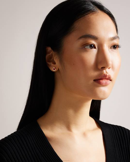 Ted Baker mujer 2ZFP1084 joyas pendientes con forma de corazón de cristal rojo