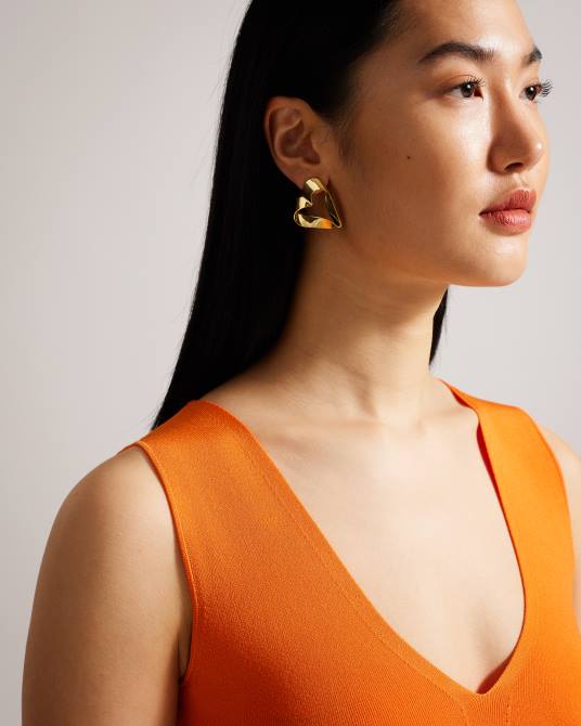 Ted Baker mujer 2ZFP1114 joyas aretes con forma de corazón infinito de monnroe color dorado