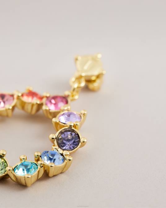 Ted Baker mujer 2ZFP1150 joyas aretes colgantes tipo argolla con cristales crissty multicolor