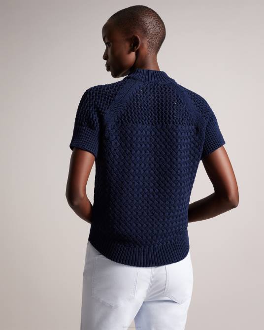 Ted Baker mujer 2ZFP276 ropa camiseta sin mangas con punto de cesta de stena azul oscuro