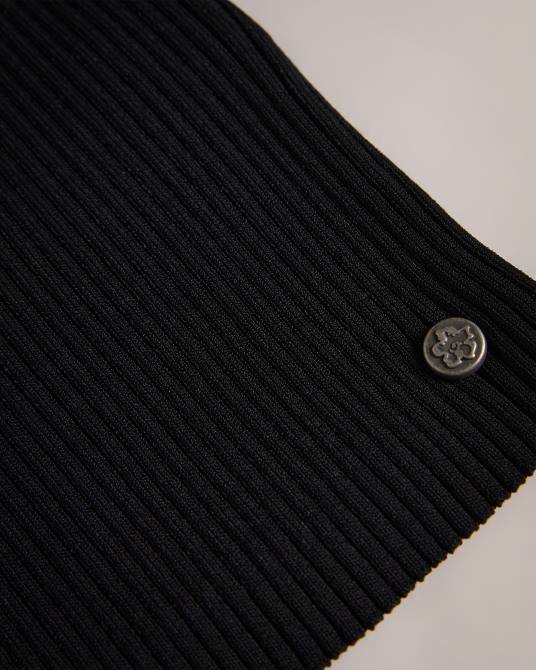 Ted Baker mujer 2ZFP393 ropa top ajustado katella con detalle de volante en el cuello negro