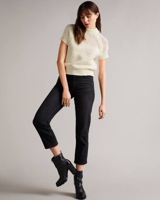 Ted Baker mujer 2ZFP400 ropa camiseta sin mangas con punto de cesta de stena blanco