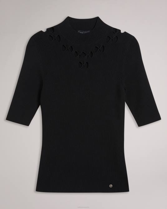 Ted Baker mujer 2ZFP410 ropa top ajustado de punto de canalé emiiaa negro