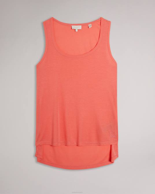 Ted Baker mujer 2ZFP420 ropa camiseta sin mangas de jersey de ajuste fácil derien coral