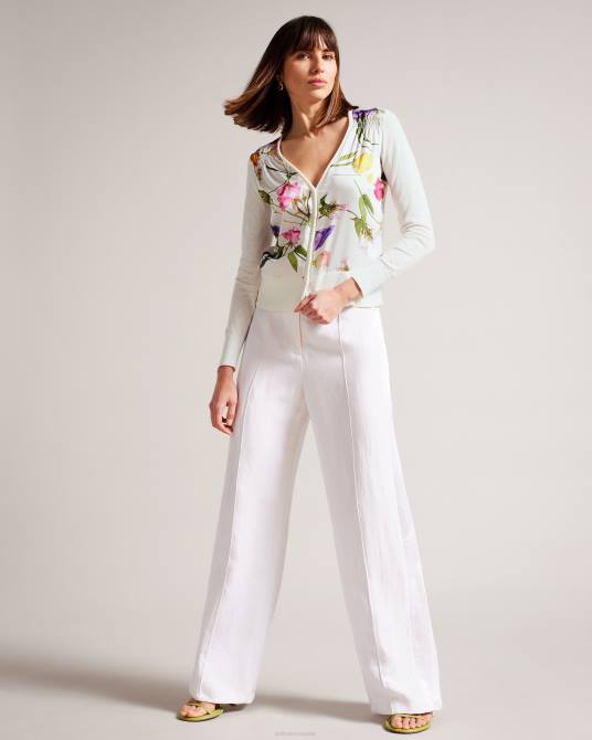 Ted Baker mujer 2ZFP279 ropa cárdigan tejido chantri estampado con frente blanco