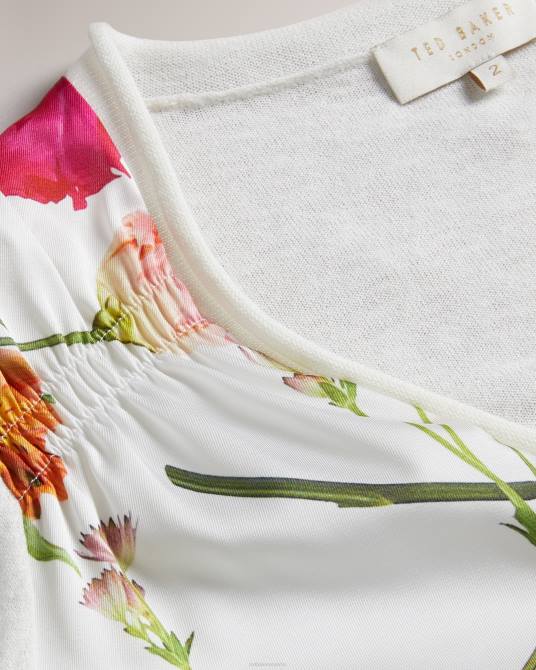 Ted Baker mujer 2ZFP279 ropa cárdigan tejido chantri estampado con frente blanco