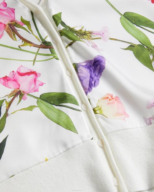 Ted Baker mujer 2ZFP279 ropa cárdigan tejido chantri estampado con frente blanco