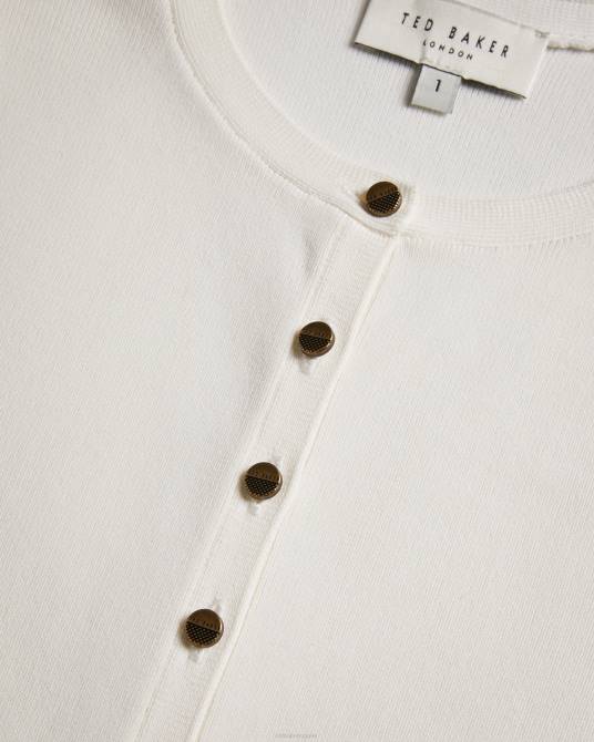 Ted Baker mujer 2ZFP349 ropa cárdigan corto camilda de rayón blanco