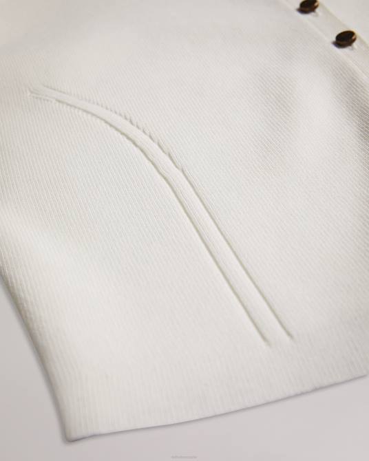 Ted Baker mujer 2ZFP349 ropa cárdigan corto camilda de rayón blanco