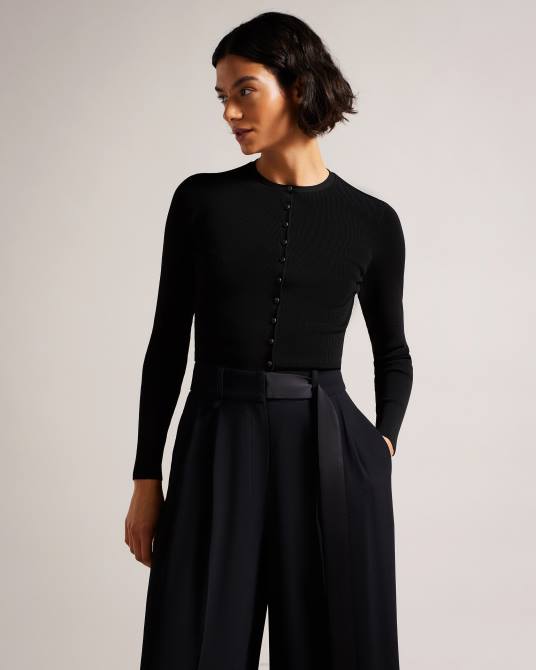 Ted Baker mujer 2ZFP399 ropa cárdigan corto camilda de rayón negro