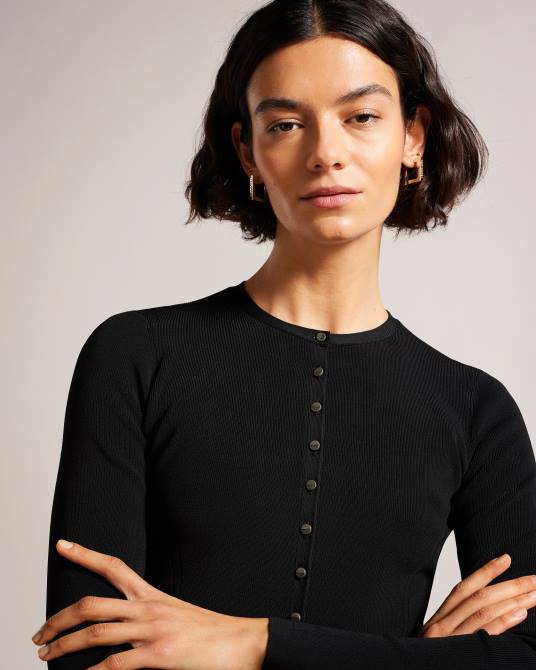 Ted Baker mujer 2ZFP399 ropa cárdigan corto camilda de rayón negro