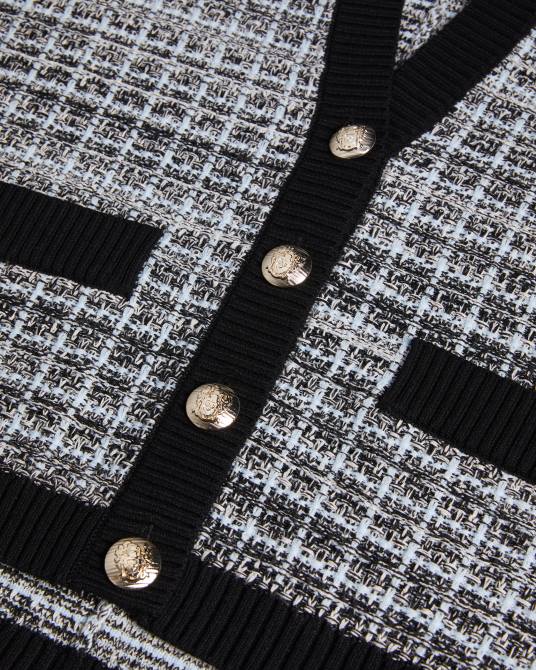 Ted Baker mujer 2ZFP448 ropa cárdigan de corte sencillo a cuadros carmein Marfil