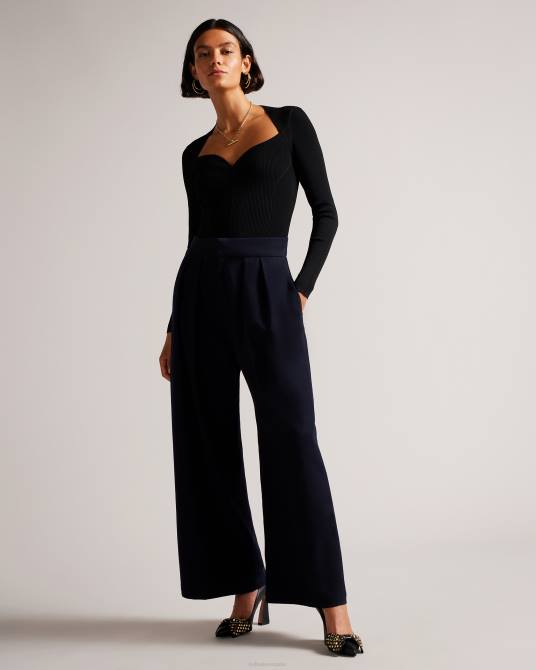 Ted Baker mujer 2ZFP103 ropa top helenh de punto con escote corazón negro