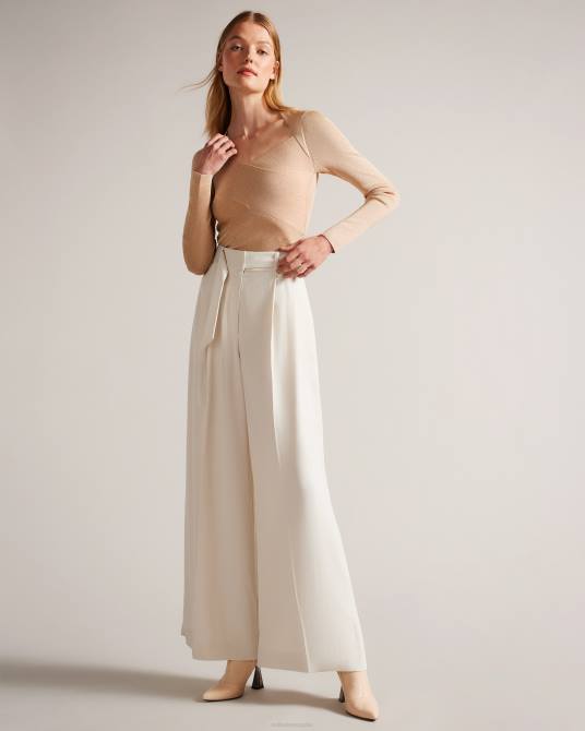 Ted Baker mujer 2ZFP110 ropa top de punto cruzado de corte slim eloisy Rosado oscuro