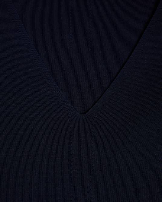 Ted Baker mujer 2ZFP404 ropa top de punto ajustado con cuello en V cileste azul oscuro