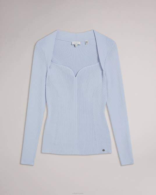 Ted Baker mujer 2ZFP436 ropa top helenh de punto con escote corazón bebe azul