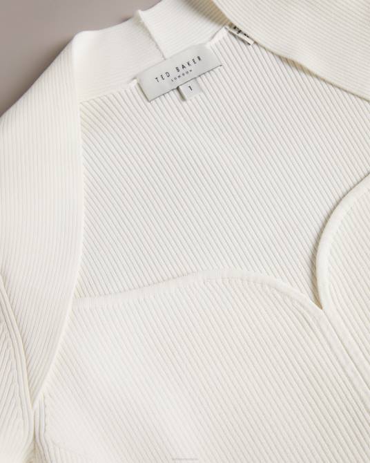 Ted Baker mujer 2ZFP99 ropa top helenh de punto con escote corazón blanco