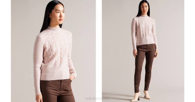 Ted Baker mujer 2ZFP109 ropa Jersey de punto de ochos en mezcla de lana y mohair Veolaa Rosa palido