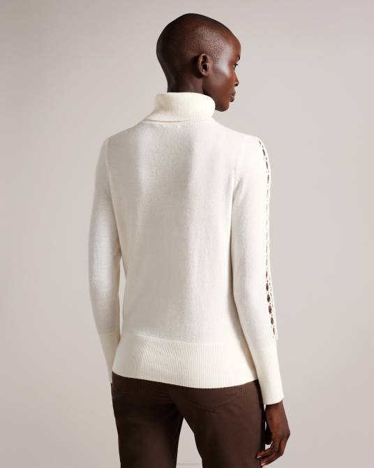 Ted Baker mujer 2ZFP124 ropa jersey maevia con cuello vuelto y aplicación de puntos natural