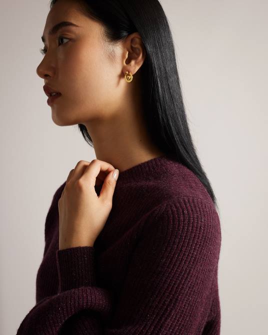 Ted Baker mujer 2ZFP163 ropa jersey giona en mezcla de cachemira y lúrex Morado oscuro