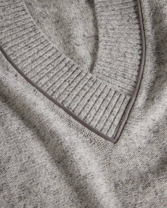 Ted Baker mujer 2ZFP354 ropa suéter noryah de manga larga con cuello en v marga gris