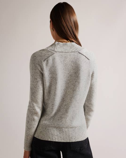 Ted Baker mujer 2ZFP354 ropa suéter noryah de manga larga con cuello en v marga gris