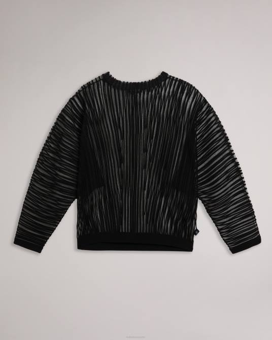 Ted Baker mujer 2ZFP357 ropa Jersey de punto transparente a rayas Nellay negro