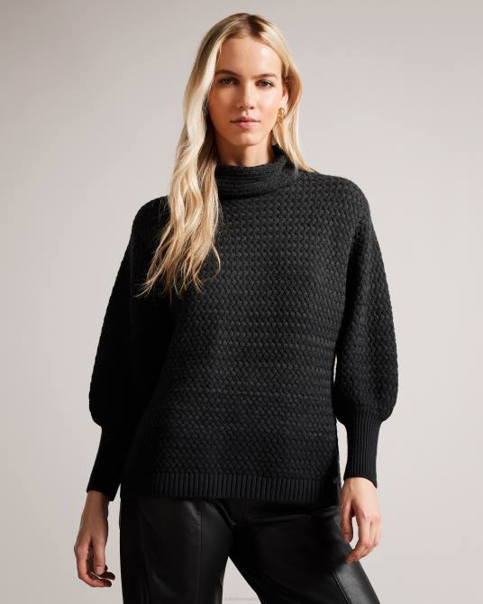 Ted Baker mujer 2ZFP403 ropa jersey tipo túnica con punto de cesta eyeris negro