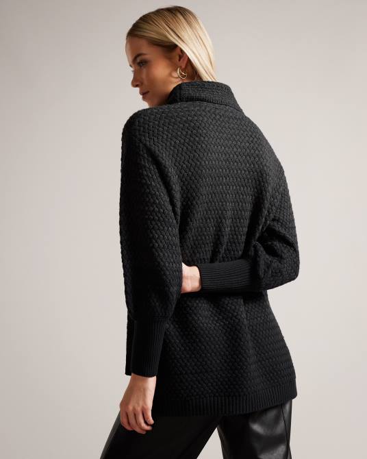 Ted Baker mujer 2ZFP403 ropa jersey tipo túnica con punto de cesta eyeris negro