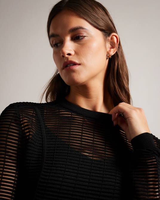 Ted Baker mujer 2ZFP437 ropa suéter texturizado de corte slim roshila negro