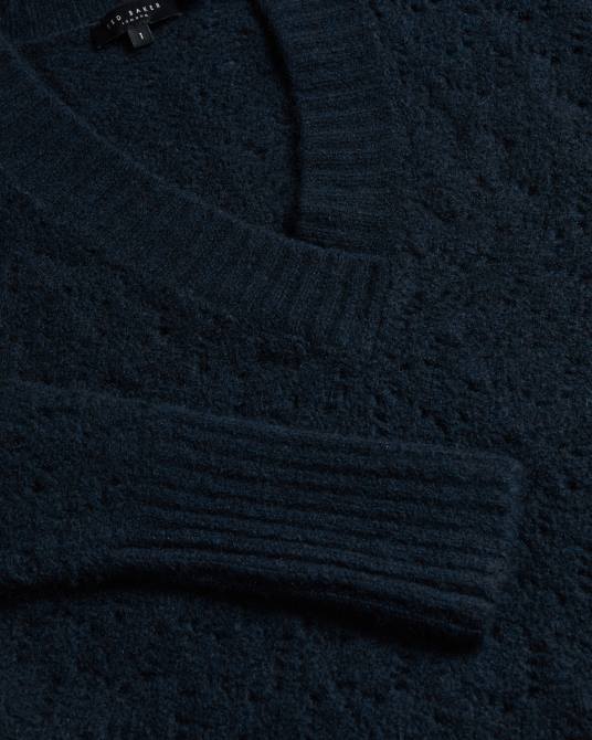 Ted Baker mujer 2ZFP444 ropa suéter jackeiy con cuello en v Armada