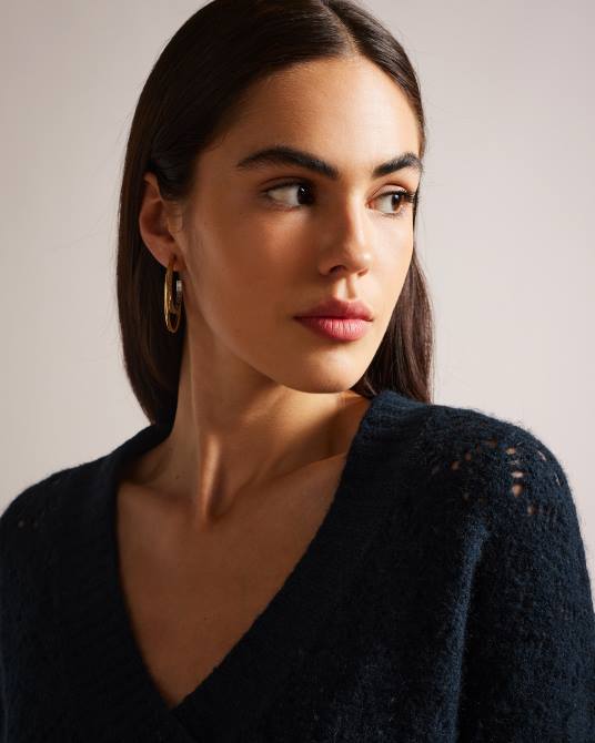 Ted Baker mujer 2ZFP444 ropa suéter jackeiy con cuello en v Armada