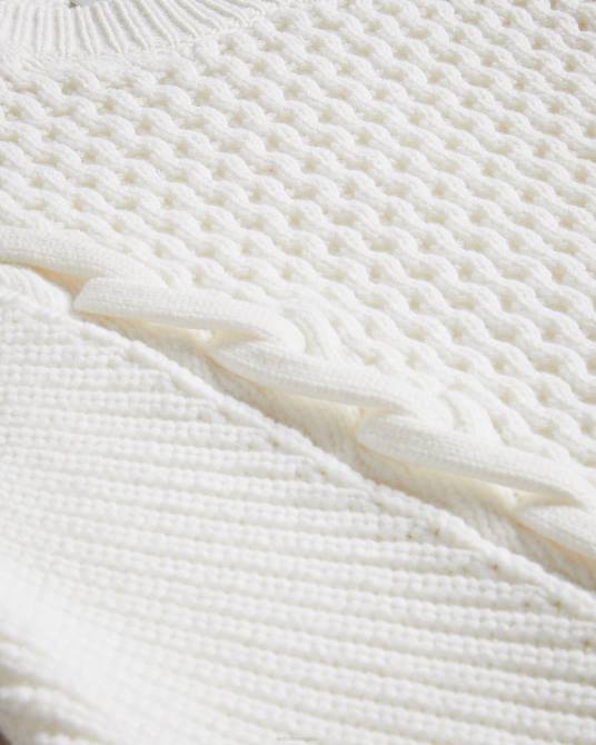 Ted Baker mujer 2ZFP469 ropa suéter de punto de ochos de manga corta leiygh blanco