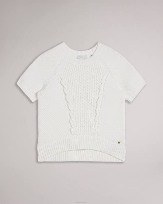 Ted Baker mujer 2ZFP469 ropa suéter de punto de ochos de manga corta leiygh blanco