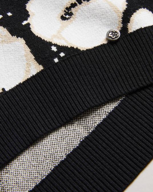 Ted Baker mujer 2ZFP93 ropa Pipha suéter corto de punto en jacquard negro