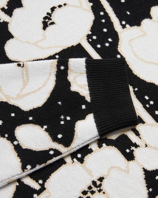 Ted Baker mujer 2ZFP93 ropa Pipha suéter corto de punto en jacquard negro