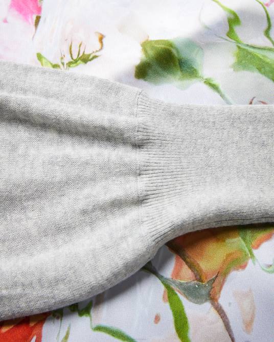 Ted Baker mujer 2ZFP84 ropa suéter siynea tejido en la parte delantera con detalle en la manga marga gris