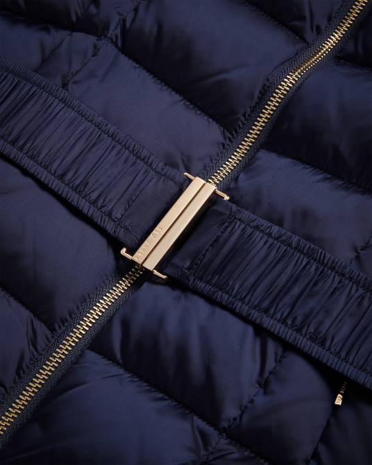 Ted Baker mujer 2ZFP105 ropa abbiiee abrigo acolchado con cinturón y capucha de quita y pon Armada