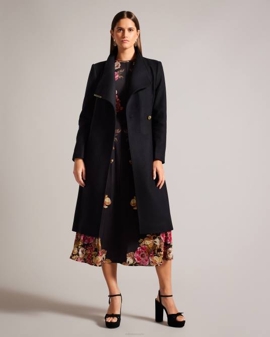 Ted Baker mujer 2ZFP133 ropa abrigo cruzado de lana rosa negro